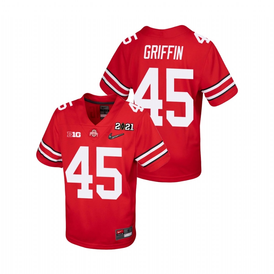 Ohio State Buckeyes Youth NCAA Archie Griffin #45 Scarlet Champions 2021 National College Football Jersey JGG3049WP